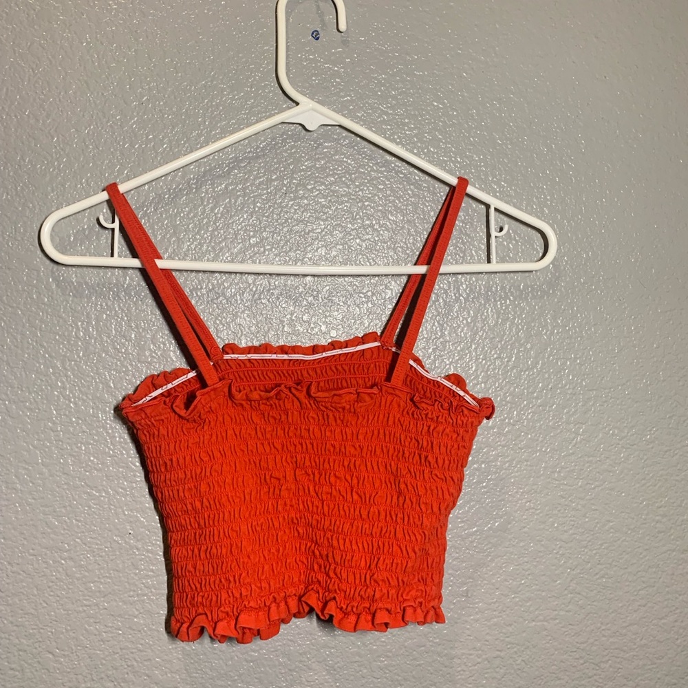 Red Scrunch Crop Top